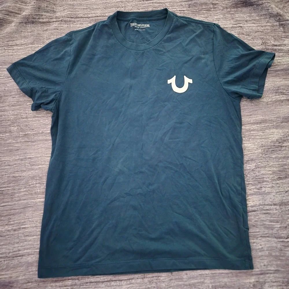 True Religion Graphic Logo T-Shirt Short‎ Sleeve Crew Neck Tee Medium